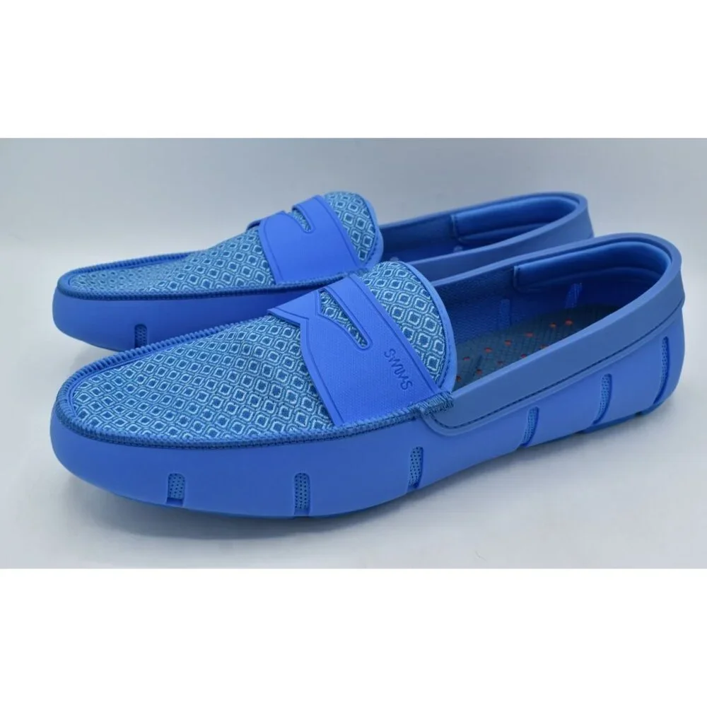 SWIMS Mens Size 15 Printed Penny Loafer‎ Sail Blue Slip On Loafers Shoes